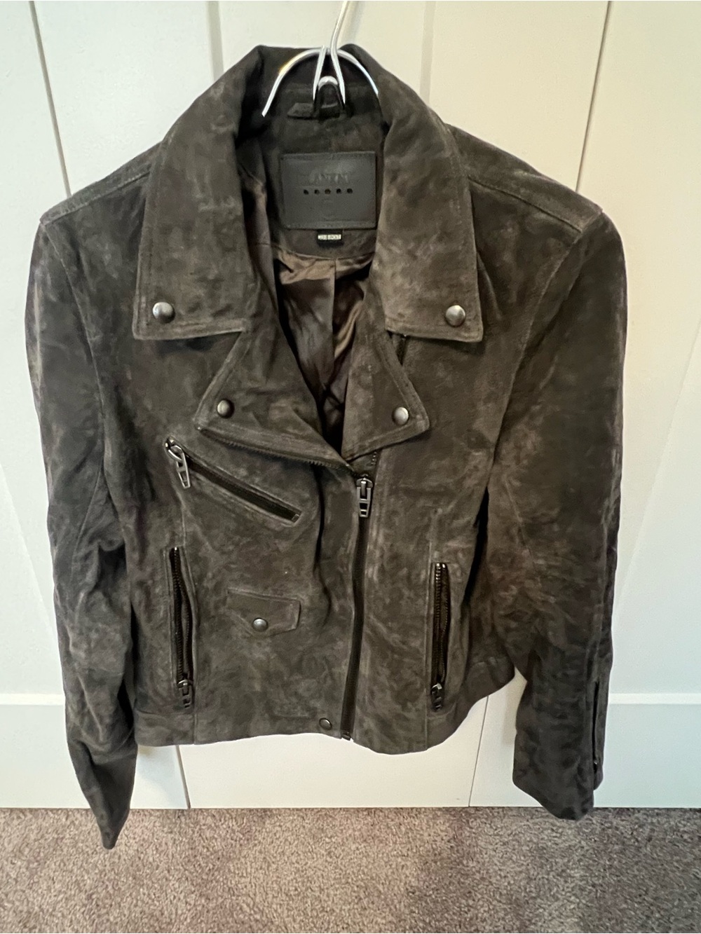 Blank NYC Dark Gray Suede Moto Jacket